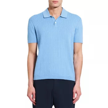 Cable-Knit Polo Shirt Theory