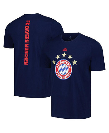 Мужская темно-синяя футболка с вертикальной спиной Bayern Мюнхен Adidas