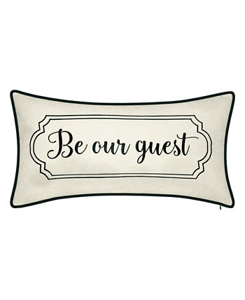 Праздничная подушка декоративная с вышивкой "Будь нашим гостем", 25 "x 13" Edie@Home