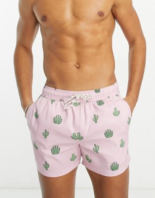 Пляжные шорты с принтом в виде кактусов New Look для мужчин New Look
