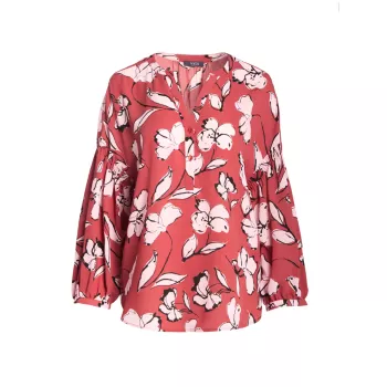 Крестьянская блузка Paulina с цветочным принтом NYDJ