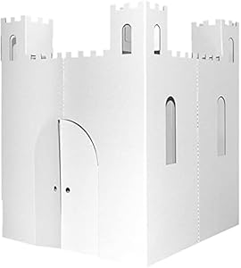 Easy Playhouse Blank Castle - Kids Art & Craft for Indoor & Outdoor Fun, Color, Draw, Doodle on this Blank Canvas–Decorate & Personalize a Cardboard Fort, 32" X 32" X 43. 5" -Made in USA, Age 3+ Easy Playhouse