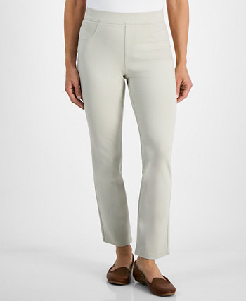 Прямые брюки Ponte без застежки со средней посадкой, созданные для Macy's Style & Co