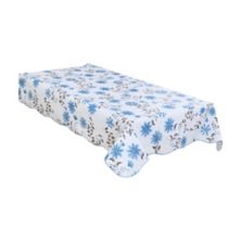 Vinyl Tablecloth Rectangle Tables 41&#34; X 60&#34; Blue Flower Pattern Water PiccoCasa