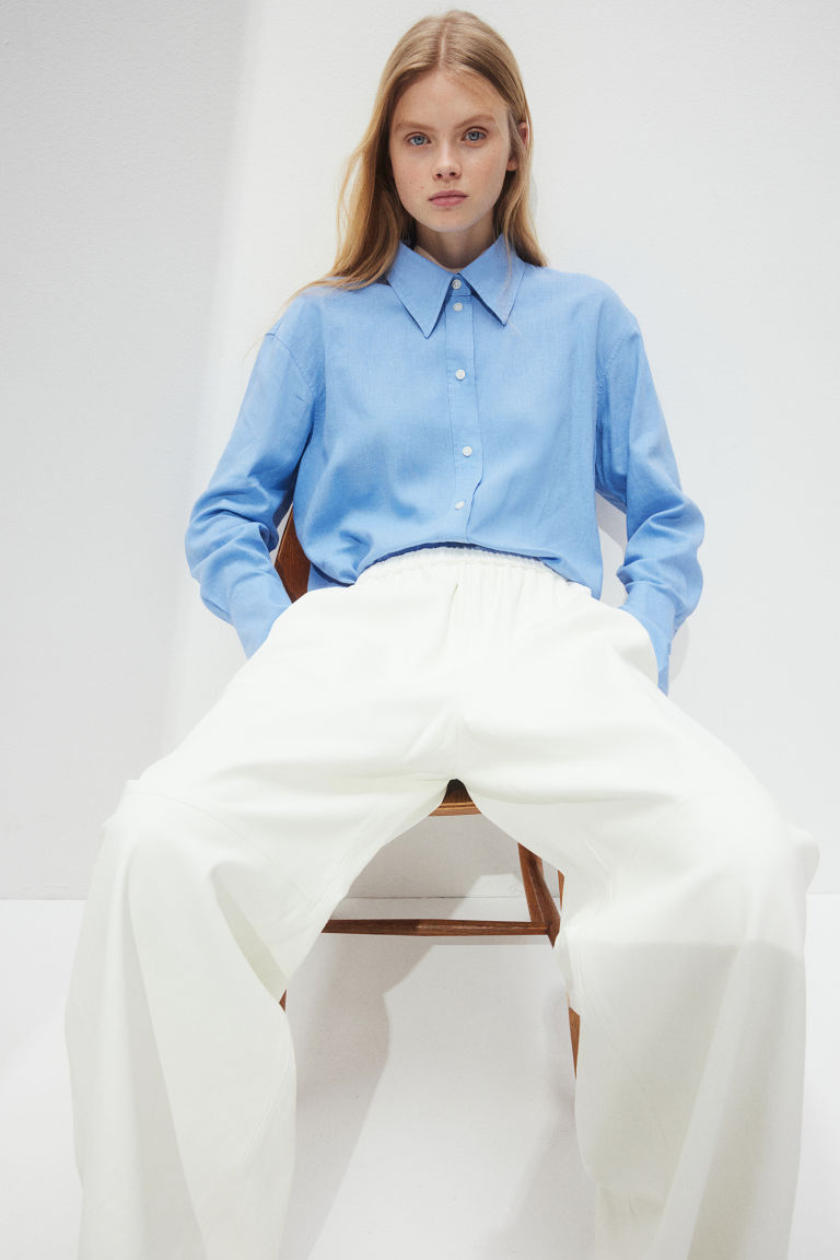 Oversized Linen-blend Shirt H&M