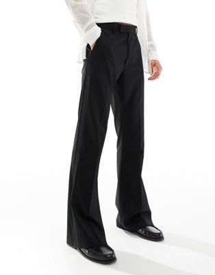 ASOS DESIGN flare tuxedo suit pants in black ASOS DESIGN