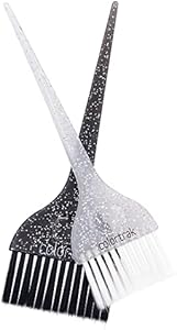 Colortrak Galaxy Glitter 2 Piece Hair Brush Set for Highlighting and Coloring Hair Sections, Includes 2.5 Inch Wide Celestial Glow Soft Bristle Brush, 3 Inch Wide Meteor Shower Stiff Bristle Brush Colortrak