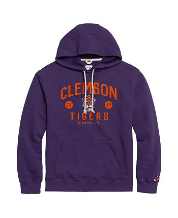 Мужской фиолетовый рваный пуловер с капюшоном Clemson Tigers Bendy Arch Essential League Collegiate Wear