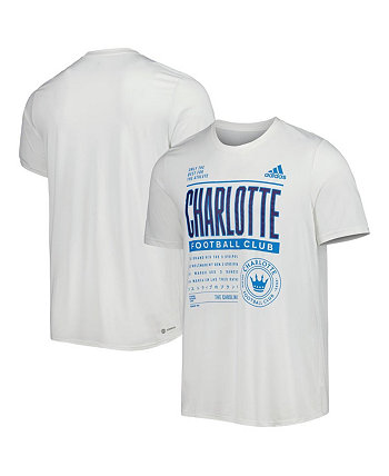 Мужская белая футболка Charlotte FC Club DNA Performance Adidas