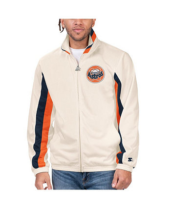 Мужская кремовая спортивная куртка с молнией во всю длину Houston Astros Rebound Cooperstown Collection Starter