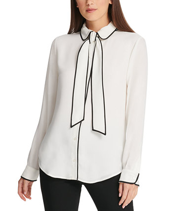Блуза на пуговицах с окантовкой DKNY