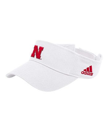 Men's White Nebraska Huskers Locker Room Team Adjustable Visor Adidas