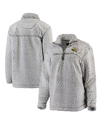 Женская серая куртка-пуловер Wichita State Shockers Sherpa Super-Soft с молнией на четверть Boxercraft