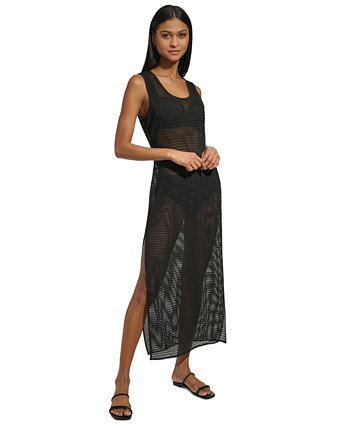 Женское сетчатое платье макси, накидка для плавания DKNY