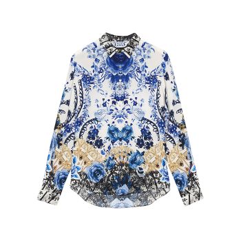 Printed Oversized Long-Sleeve Shirt Hotel Franks By Camilla