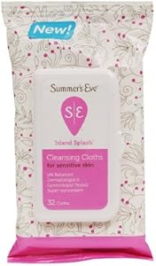 Summer's Eve Cleansing Cloths for Sensitive Skin, Island Splash 32 Ct (2 Pack) Summer's Eve