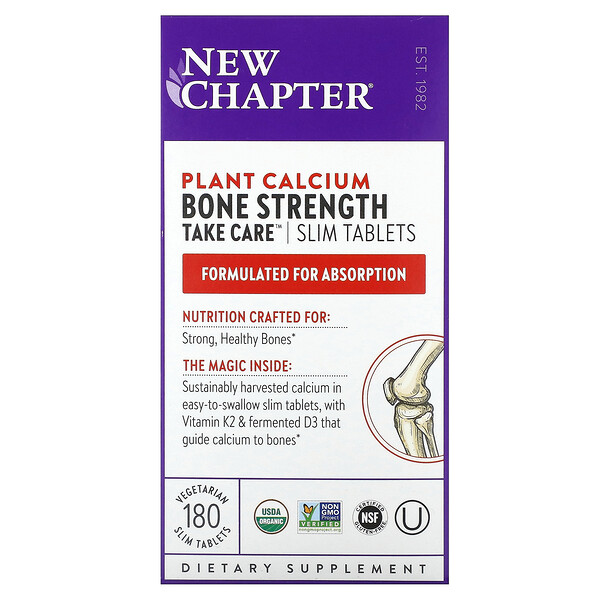 Кальций из растений для костей - 180 вегетарианских таблеток - New Chapter New Chapter