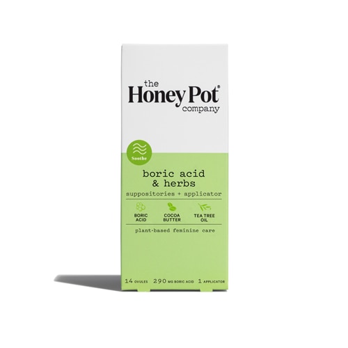The Honey Pot Boric Acid &amp; Травяные суппозитории плюс аппликатор -- 14 суппозиториев The Honey Pot Company