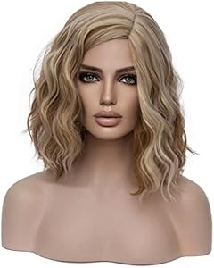 MAGQOO Orange Flame Fire Wig Side Part Short Curly Wavy Hair Wigs Synthetic Heat Resistant Cosplay Costume Party Wigs (Orange Ombre, Women Girls) Magqoo