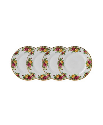 Набор тарелок для салатов из старых деревенских роз / 4 Royal Albert