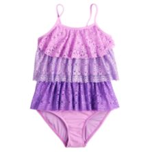 Купальник Для Девочек Breaking Waves Adaptive Crochet Triple Tier One-Piece Swimsuit Breaking Waves