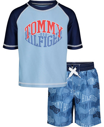 Рашгард и плавки с логотипом для мальчиков Baby Boys, комплект из 2 предметов Tommy Hilfiger