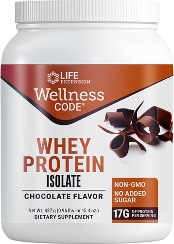 Wellness Code Шоколадный изолят сывороточного протеина — 15,4 унции Life Extension