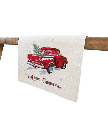 Merry Christmas Truck Вышитая дорожка на стол Manor Luxe