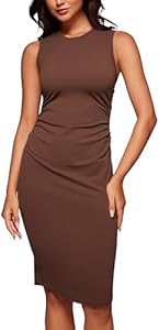 CRZ YOGA Butterluxe Summer Midi Dresses for Women Ruched Bodycon Sleeveless Tank Pencil Dress Cocktail Party Work Casual Crz Yoga