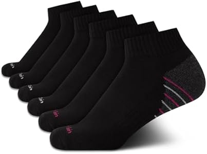 Calvin Klein Women's Quarter Socks - 6 Pack Cushioned Athletic Ankle Socks for Women - Women's Sports Socks (Size: 4-10) Calvin Klein