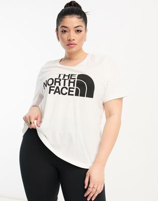 Белая футболка с логотипом на груди и черной отделкой The North Face Plus Half Dome The North Face