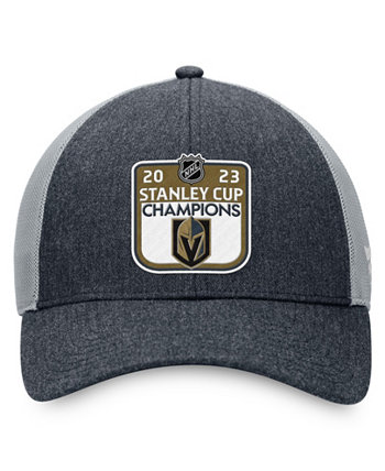 Мужская темно-серая, черная регулируемая кепка для раздевалки с сеткой для чемпионов Кубка Стэнли 2023 Vegas Golden Knights Fanatics