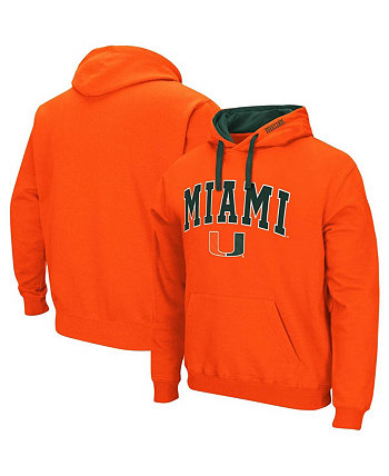 Мужская толстовка с капюшоном Orange Miami Hurricanes Big and Tall Arch & Logo 2.0 Pullover Colosseum