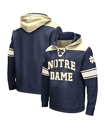 Мужской темно-синий пуловер на шнуровке с капюшоном Notre Dame Fighting Irish Big and Tall Hockey Colosseum
