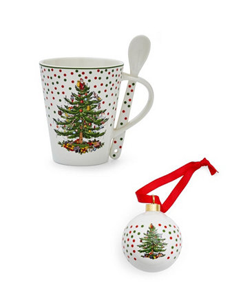 Подарочный набор из 3 предметов «Рождественская елка в горошек» Spode