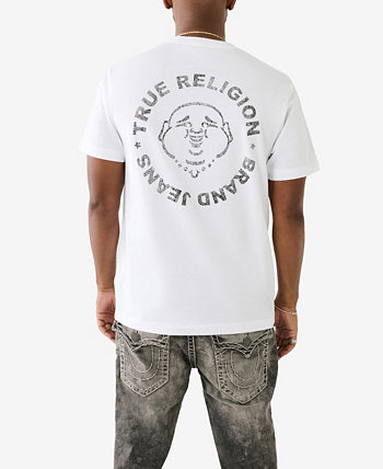 Мужская футболка с коротким рукавом из фольги с печатью True Religion