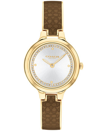 Женские часы Chelsea с золотистым и бронзовым браслетом Signature C, 27 мм COACH