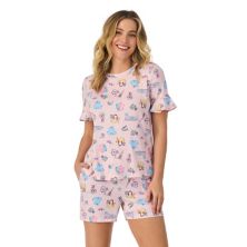 Женский комплект: уютный пижамный топ с короткими рукавами Cuddl Duds® и пижамные шорты-боксеры Cuddl Duds