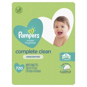 Pampers Baby Wipes Complete Clean Unscented 9X Pop-Top 720 Count Pampers