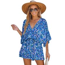 Women's CUPSHE Abstract Print Drawstring Romper Cupshe