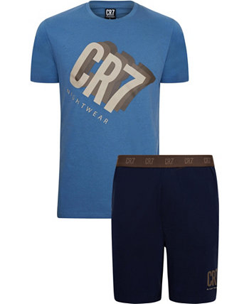 Мужской хлопковый комплект из топа и шорт для домашней одежды CR7