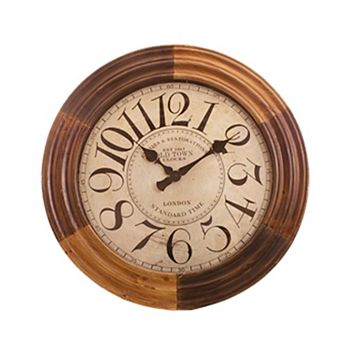 2.5" x 29" Cedar Brown Large Old Town Wall Clock Contemporary Home Living