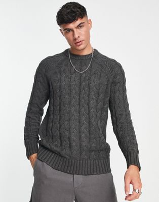 Темно-серый вязаный свитер оверсайз Selected Homme Selected