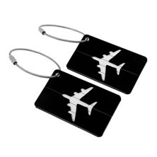 Outdoor Airport Luggage Handbag Name Address Message Label Tag Card Holder 2pcs Unique Bargains