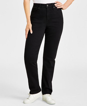 Натуральные прямые джинсы с высокой посадкой Petite, созданные для Macy's Style & Co