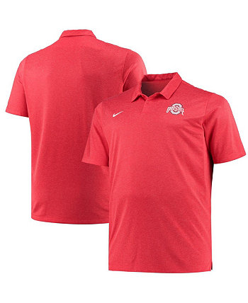 Мужская рубашка поло с меланжевым покрытием Scarlet Ohio State Buckeyes Big and Tall Performance Nike