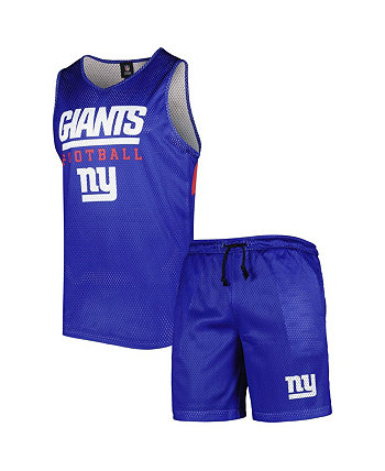 Мужской комплект из сетки с v-образным вырезом и шортами с цветными блоками Royal New York Giants FOCO