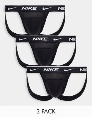 Комплект из трех эластичных спортивных лямок Nike Dri-FIT Essential Cotton Stretch черного цвета Nike