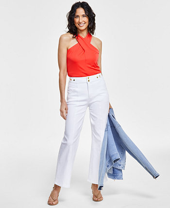 Women's High-Rise Tab-Waist Kick Flare Jeans, Created for Macy's I.N.C. International Concepts