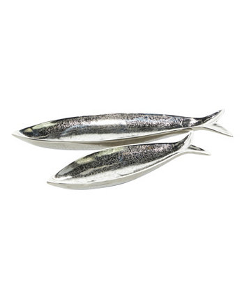 Алюминиевый лоток для рыбы от Cosmopolitan, набор из 2 предметов, ширина 24 дюйма, ширина 17 дюймов. CosmoLiving